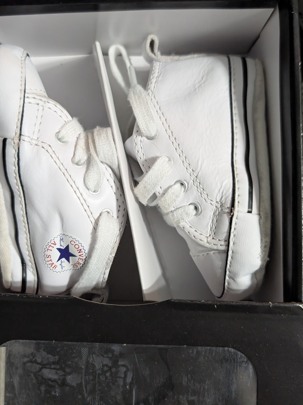 Converse Baby White Leather High-Top Sneakers